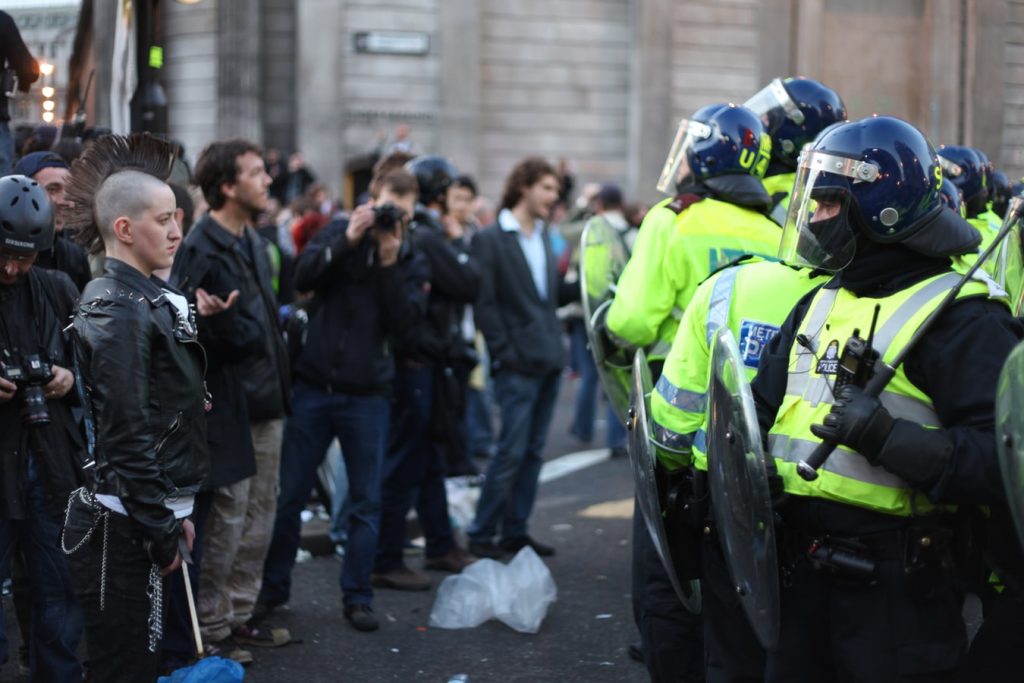 London-protests-police-officers-injured